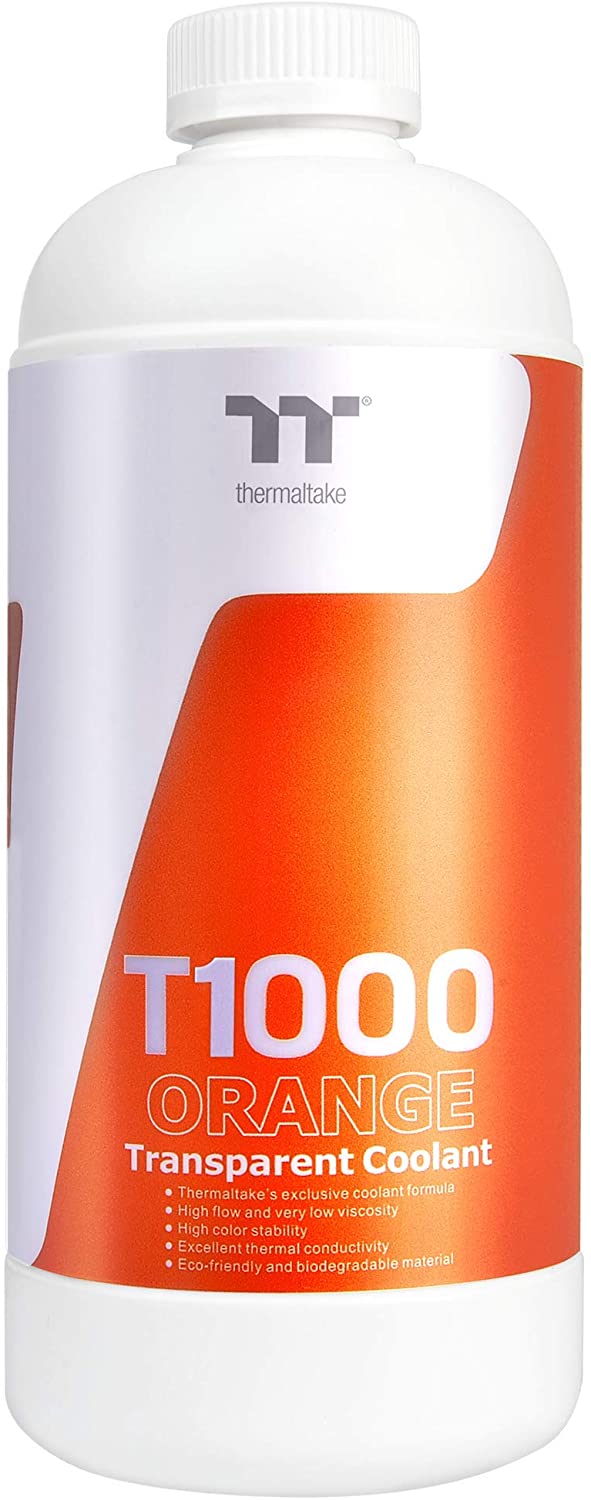 Thermaltake T1000 1000ml New Formula Orange Transparent Coolant Anti-Corrosion Anti-Freeze Minimize Precipitation CL-W245-OS00OR-A