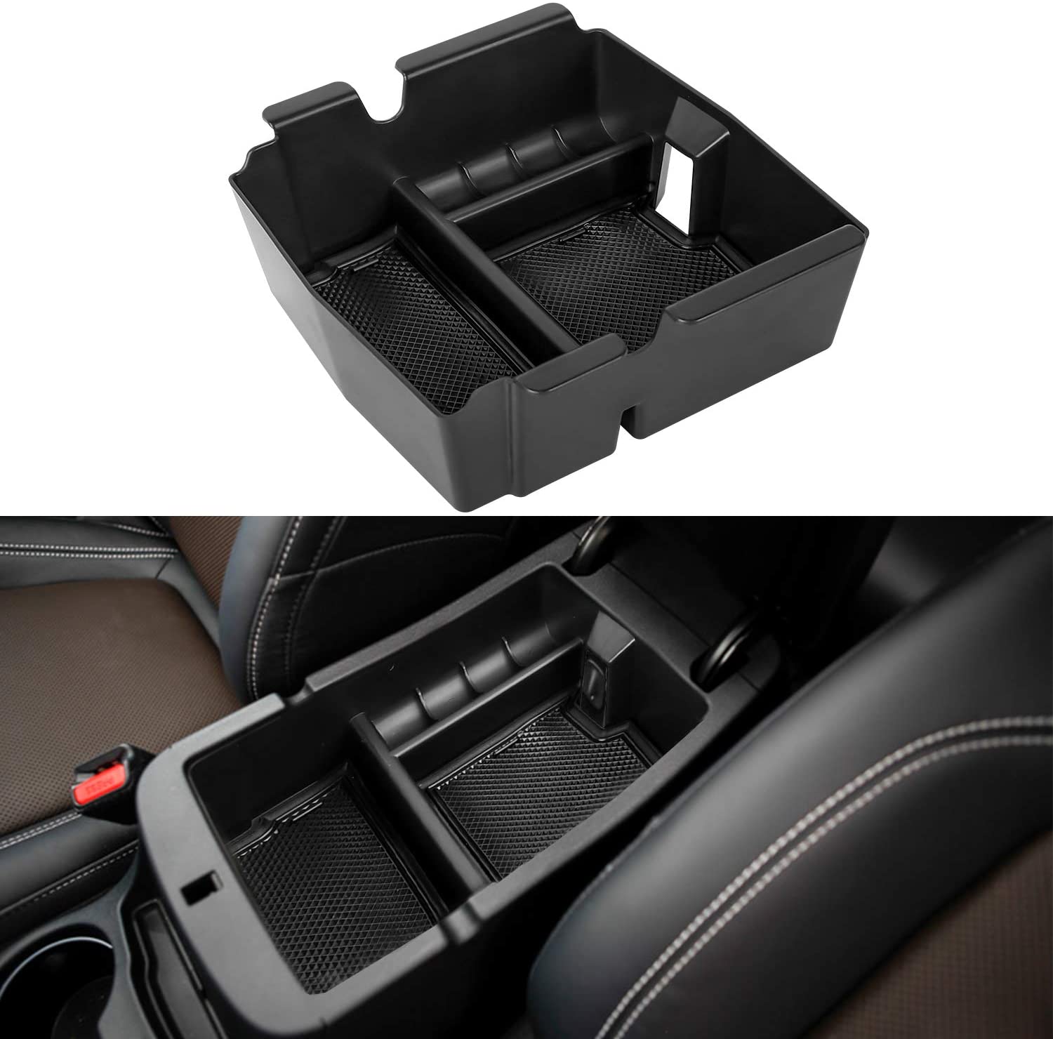 AAIWA Center Console Tray Organizer for Jeep JL, Organizer Insert Tray Replacement for 2018-2019 Jeep Wrangler JL/JLU 2020 Jeep Gladiator Truck, Armrest Box Secondary Storage