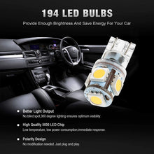 KAFEEK 20x T10 Wedge 194 168 2825 W5W LED Bulbs, Super Bright 5-5050 Chipset, CAN-Bus Error Free, Interior Lights, License Plate Dome Map Door Courtesy Park Lights,Xenon White