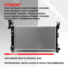 1400 OE Style Aluminum Core Cooling Radiator Replacement for Chrysler Town & Country Caravan AT 93-95