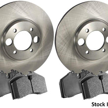 2016 for Hyundai Tucson (NOTE: GAS) Rear Premium Quality Disc Brake Rotors And Ceramic Brake Pads - (For Both Left and Right) One Year Warranty