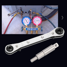 Ratchet Wrench WADEO Ratcheting Service Wrench 3/8” to 1/4” with Hex Bit Adapter for Air Conditioning, Refrigeration Equipment, Equipment Repair