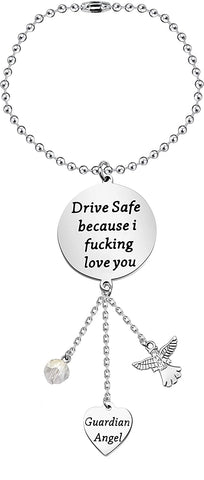 Lywjyb Birdgot Guardian Angel Rearview Mirror Guardian Angel Car Charm Guardian Angel Window Hanging Ornament Car Interior Rearview Mirror Pendant New Car Mirror Charms