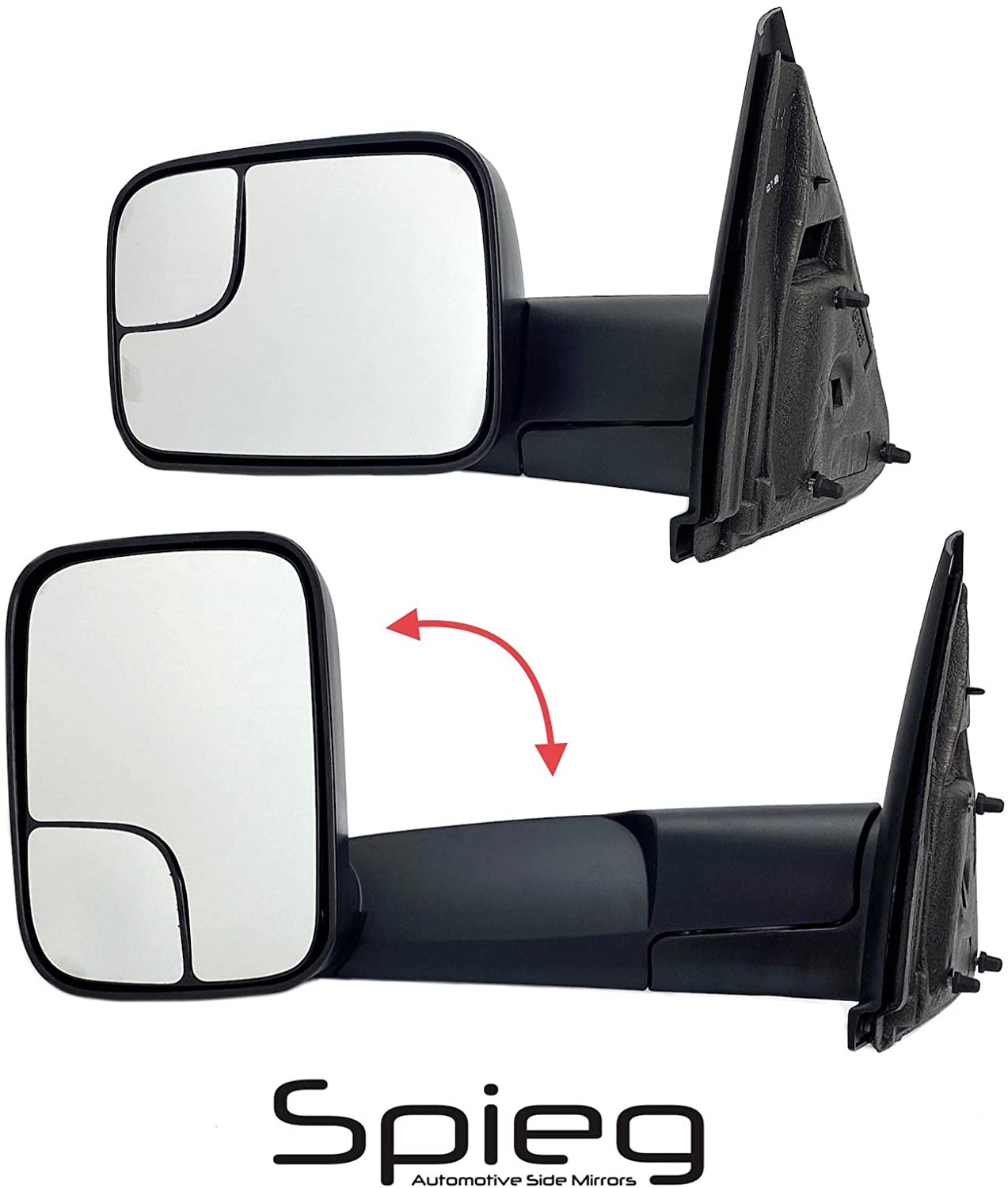 Spieg Towing Mirror For Dodge Ram 1500 2500 2002 - 2009 Power Heated Extendable 5 PIN (Driver Side) (Driver Side)