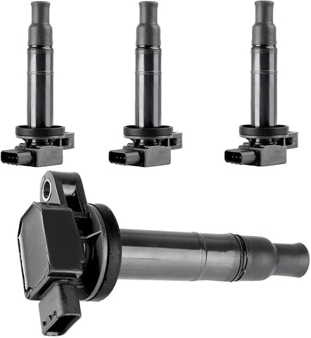 SCITOO 100% New 4pcs Ignition Coil Set Compatible with Scio-n xA/xB Toyot-a Echo/Prius/Prius C/Yaris 2000-2014 Automobiles Fit for OE: UF316 5C1293