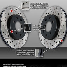 Prime Choice Auto Parts PR64019LR Rear Set 2 Drilled Slotted Performance Brake Rotors 5 Stud