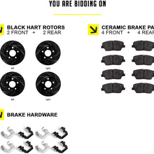 Full Kit Black Hart Drilled Slotted Brake Rotors and Brake Pads BHCC.63076.02