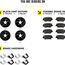 Fit 2008-2013 Toyota Highlander Black Hart Full Kit Brake Rotors Kit+Ceramic Pads
