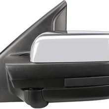 Right Passenger Side Chrome Manual Folding w/Amber LED Turn Signal Light Towing Mirror Replacement for Ford F-150 04-14
