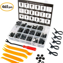 AUTOXEL 465 PCS Car Retainer Clips Plastic Fasteners Kit, Automotive Clips 19 Sizes Auto Push Pin Rivets Set Nylon Bumper Fender Rivets Clips -Door Trim Panel Clips for GM Ford Toyota, Honda, etc