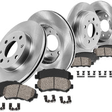 Callahan CRK02869 FRONT 256mm + REAR 262mm Premium OE 4 Lug [4] Rotors + Ceramic Brake Pads + Hardware