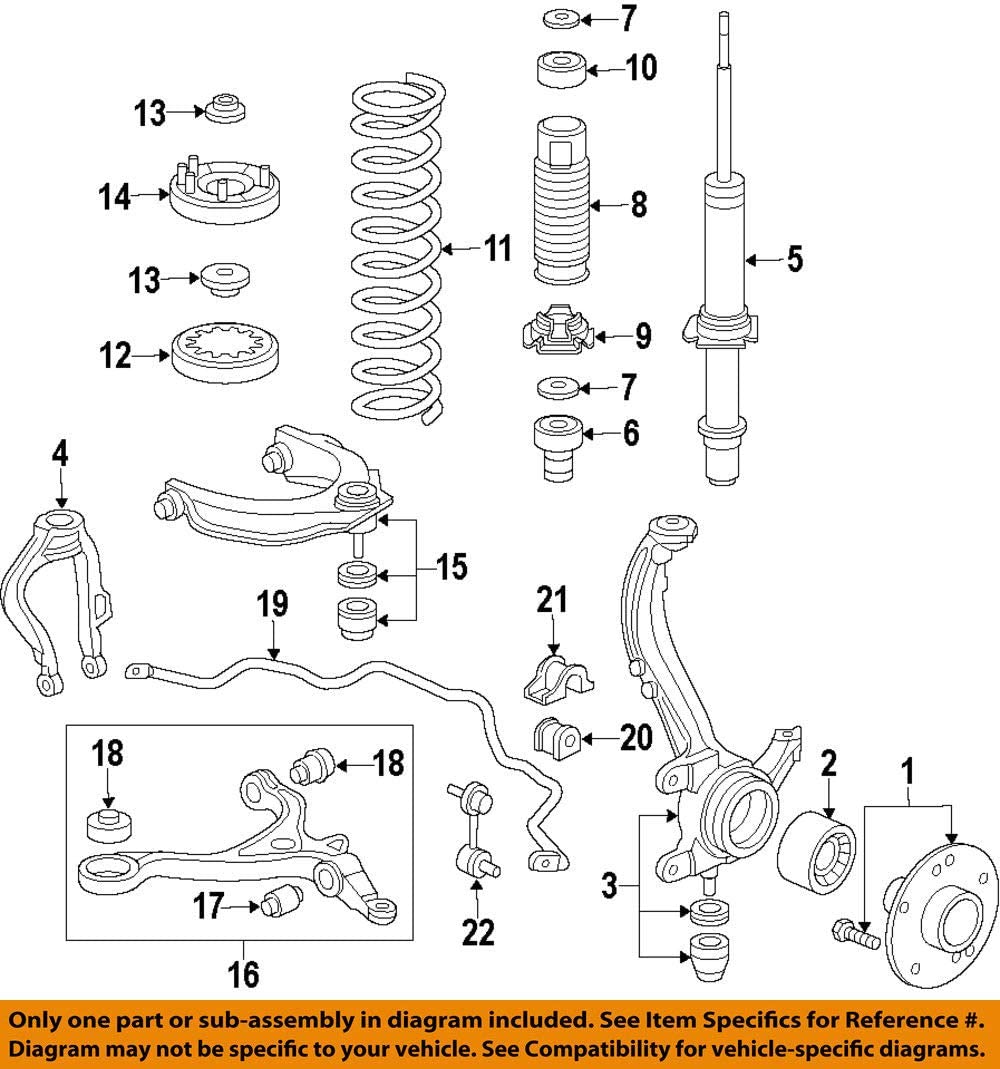 Genuine Honda 51621-TA0-A12 Shock Absorber Unit, Left, Front