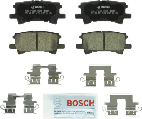 Bosch BC996 QuietCast Premium Ceramic Disc Brake Pad Set For: Lexus RX330, RX350, RX400h; Toyota Highlander, Rear