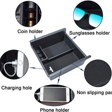 JKCOVER Center Console Organizer Tray Compatible with Toyota 4Runner 2010-2020 4Runner Accessories,Insert Armrest Box Secondary Storage ABS Black Materials