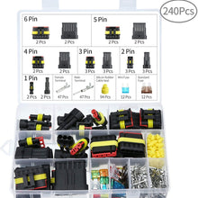 jabtraxx 240Pcs Car Wire Connector Plug Kit Waterproof Motorcycle Auto Electrical Wire Connector Terminal Plug 1 2 3 4 5 6 Pin with 5-30 Fuses Assortment Kit for Car, Motorcycle, Truck, Boat