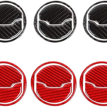 HKPKYK for Ford Mustang 2015 2016 2017, Carbon Fiber Car Central Air Conditioner Outlet Vent Decoration Cover Stickers