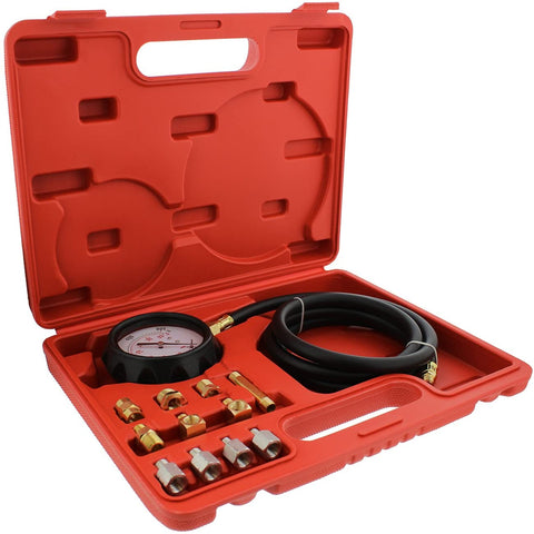 ABN Engine Oil Pressure and Transmission Fluid Diagnostic Tester Tool Kit – 500 PSI / 35 Bar Gauge, Hose, and Adapters