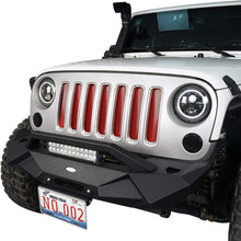 Hooke Road Wrangler Red Grill Mesh Insert Front Grille Bug Screen Deflector Compatible with Jeep JK Wrangler 2007-2018