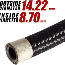 Vincos 16Ft 6 an AN6 Nylon and Stainless Steel Braided Oil Gas Fuel Hose Fuel Line + 10pcs 6an Hose Fitting Kit Black Leak Free