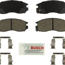 Bosch BE484H Blue Disc Brake Pad Set with Hardware for Select 1990-05 Chrysler, Dodge, Eagle, Mitsubishi, and Plymouth Vehicles - FRONT