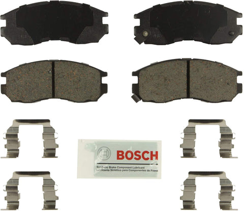 Bosch BE484H Blue Disc Brake Pad Set with Hardware for Select 1990-05 Chrysler, Dodge, Eagle, Mitsubishi, and Plymouth Vehicles - FRONT