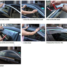 LQQDP 4pcs Smoke Tint With Chrome Trim Outside Mount Tape On/Clip On Style PVC Sun Rain Guard Vent Shade Window Visors Fit 16-20 Hyundai Tucson