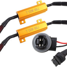 FOORDAY 50W 8ohm 3156 Led Load Resistors Connector Fix Turn Signal Bulb DRL Anti-Flicker Error Free Decoder LED Canbus Decoder (2 Pcs)