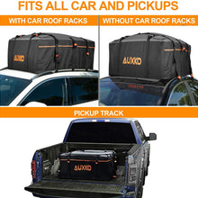 AUXKO Car Rooftop Cargo Carrier Roof Bag, 20 Cubic Feet Waterproof Military Soft Roof Top Luggage Carrier Bag Heavy Duty Truck Bed Cargo Bag Fits All Vehicle with/Without Rack