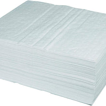 Aain(R) LT011 White Absorbing Heavy Weight Oil-Only Absorbent Mat Pad, Heavy Weight Polypropylene Absorbent Pad, 20" Length x 15" Width, White