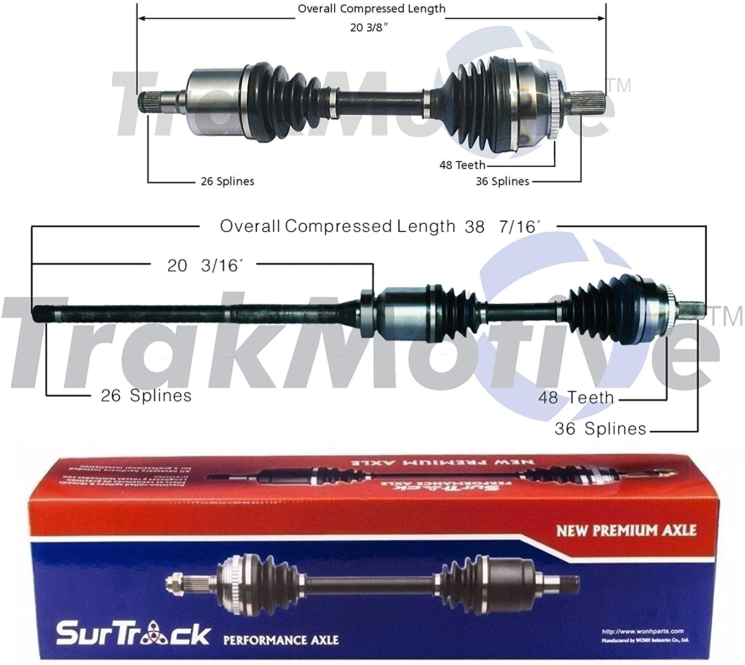 SurTrack Pair Set of 2 Front CV Axle Shafts For Volvo S60 V70 AWD Turbocharged