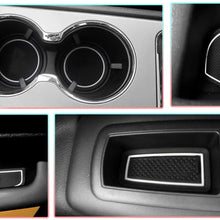 CDEFG Custom Fit Cup, Door and Center Console Liner Mats for 2016-2019 Grand Cherokee WK2, Car Slot Mat Cup Coaster Pad Anti Slip Cup Holder Inserts 14PC-Set (White Trim for 2016-2019 JGC)