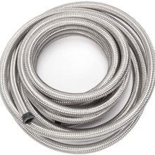 16 Feet 6AN AN6 3/8" Fuel Line Hose Braided Stainless Steel Oil Gas Fuel Hose CPE Synthetic Rubber Line Silver