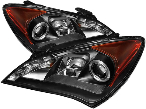 Spyder 5034250 Hyundai Genesis 10-12 Projector Headlights - Halogen Model Only (Not Compatible With Xenon/HID Model) - LED Halo - DRL - Black - High H1 (Included) - Low H7 (Included)