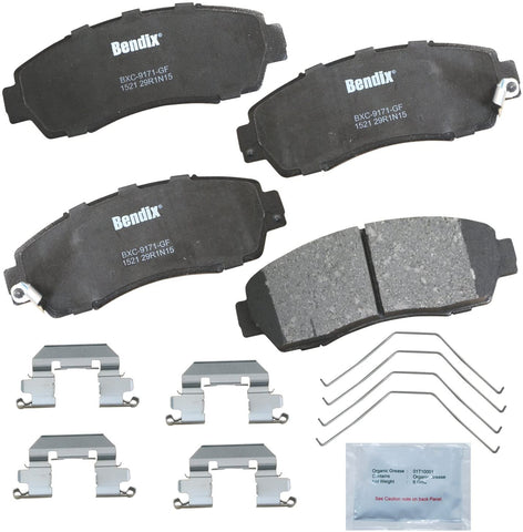 Bendix Premium Copper Free CFC1521 Ceramic Brake Pad (with Installation Hardware Front)