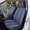 Saddle Blanket Car Seat Covers - Full Set 9pc Front & Rear Protection for Vehicle Van SUV Car - Auto Striped Heavy Duty Woven Material (Tribal Woven Blue)