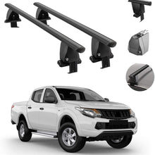 Roof Rack Cross Bars Lockable Luggage Carrier Smooth Roof Cars | Fits Mitsubishi L200 Triton 2015-2021 Black Aluminum Cargo Carrier Rooftop Bars | Automotive Exterior Accessories