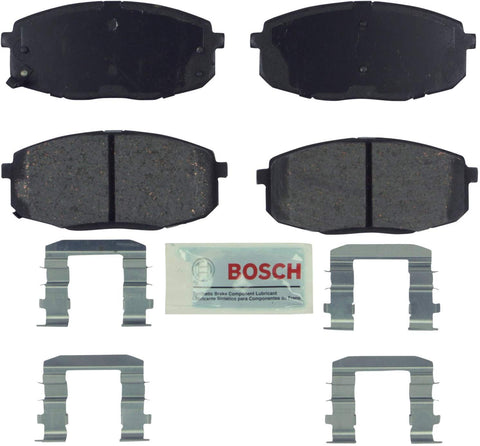 Bosch BE1397H Blue Disc Brake Pad Set with Hardware for Select Hyundai Elantra and Kia Forte/Soul Vehicles - FRONT