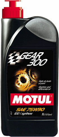 Motul 3178CZ-12PK Gear 300 75W-90 100 Percent Synthetic Ester Based Racing Gearbox and Differential Lubricant - 1 Liter, (Case Pack of 12)