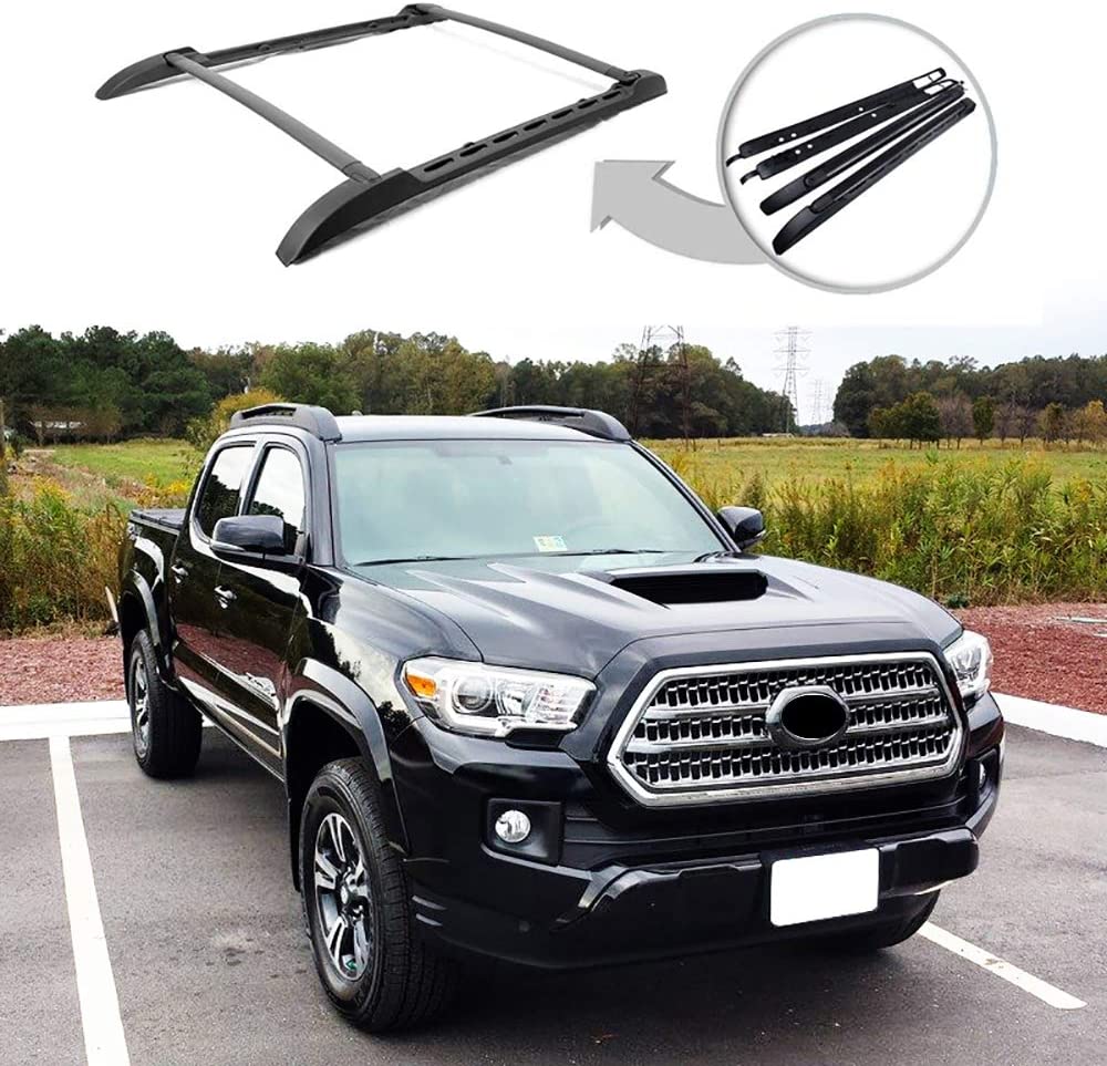 ANTS PART Roof Rack Rails for 2005-2021 Toyota Tacoma Double Cab Cross Bars Black