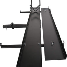 ECOTRIC 600LBS Black Steel Motorcycle Carrier Mount Dirt Bike Rack Hitch Hauler |with Loading Ramp| Superior Heavy Duty (You Will Receive Two Packages for This Item)
