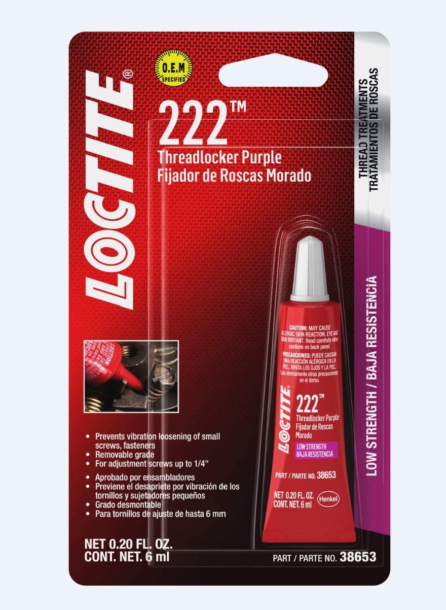Loctite 555339 Threadlocker 222 Low Strength Tube, Purple, 6-ml