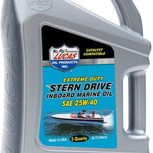 Lucas Oil SAE 25W-40 Sterndrive Inboard Engine Oil, 5 Quarts