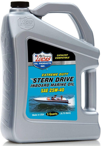 Lucas Oil SAE 25W-40 Sterndrive Inboard Engine Oil, 5 Quarts