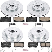 Power Stop K5869 Front & Rear Brake Kit with Drilled/Slotted Brake Rotors and Z23 Evolution Ceramic Brake Pads