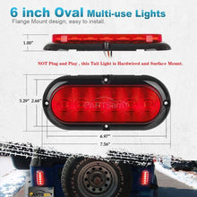 Partsam 2PCS Trailer Truck Boat Bus Red LED 6" Inch Oval Stop Turn Tail Brake Light DOT Certified Marker Lights Sealed Surface Mount 12V Waterproof IP65 Replacement for Jeep RV Trucks