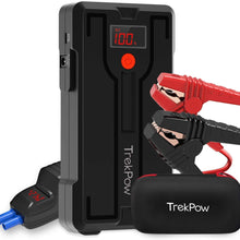 TrekPow SuperSafe Car Jump Starter G39 1200A Peak 12V Portable Battery Jumper Box with USB Quick Charge 3.0 (up to 6.5L Gas, 5.5L Diesel Engine), Auto Booster Power Pack with Smart Jumper Cables