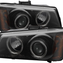 Spyder Auto PRO-YD-CS03-AM-BK Chevy Silverado 1500/2500/3500 Black Halo LED Projector Headlight with Replaceable LEDs