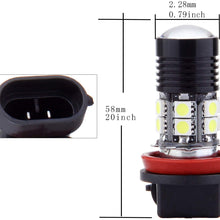 SCITOO White H11 LED Bulbs 12SMD LED Lights with Projector for Fog Light Plug and Play Style,2Pcs