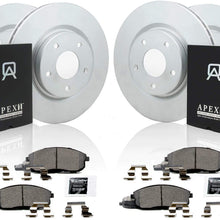 Apex One Peak Performance FRONT AND REAR Geomet Rotors with Friction Point Ceramic Brake Pads GN03573