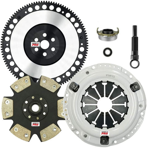 ClutchMaxPRO Performance Stage 4 Clutch Kit with Chromoly Flywheel Compatible with 92-00 Honda Civic 1.5L 1.6L, 01-05 Civic 1.7L, 93-95 Civic Del Sol D15, D16, D17